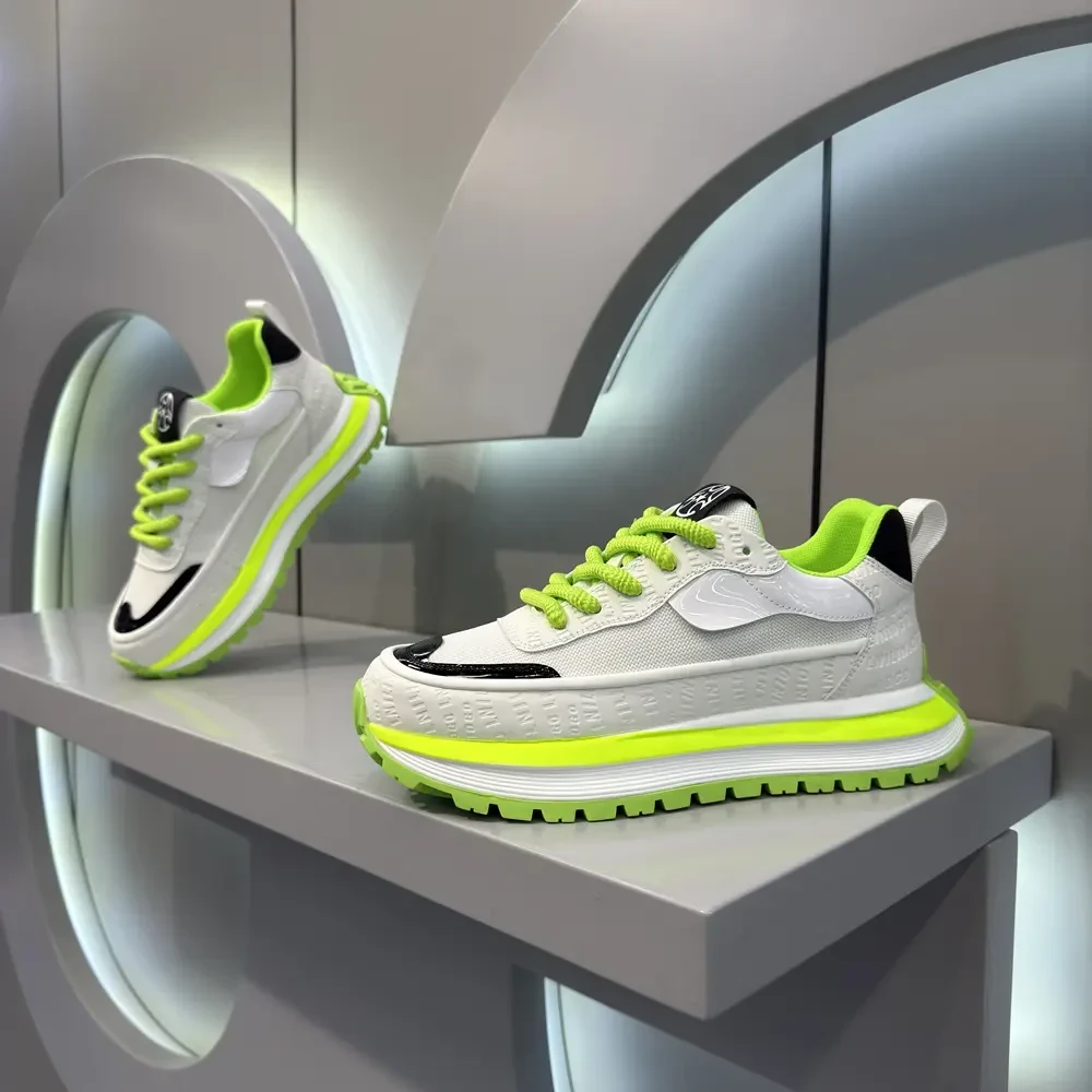 网面男鞋2025新款老爹鞋男款百搭休闲运动厚底增高潮鞋原创设计鞋