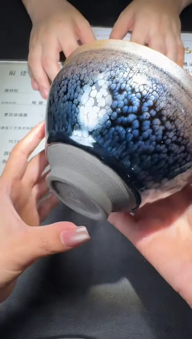 茶盏陈祥松银蓝油滴点茶21