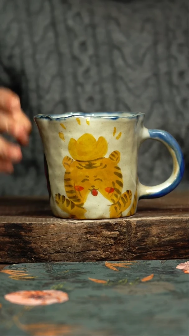 【闪购商品】杯釉下彩手工手绘同款陶器