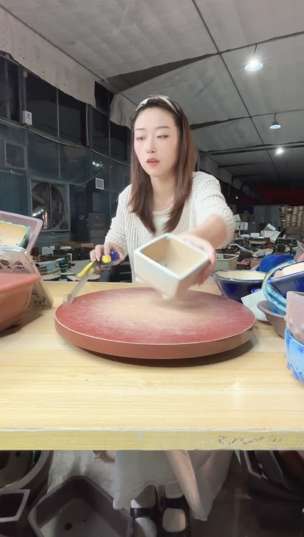 紫砂花盆浅草紫砂花盆微瑕