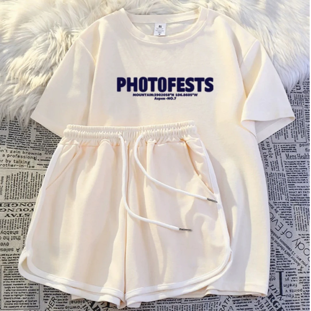 夏季新款运动服套装女宽松显瘦休闲短袖短裤薄款两件套女舒适外穿