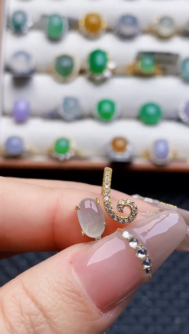 银S925镶嵌戒指翡翠1354