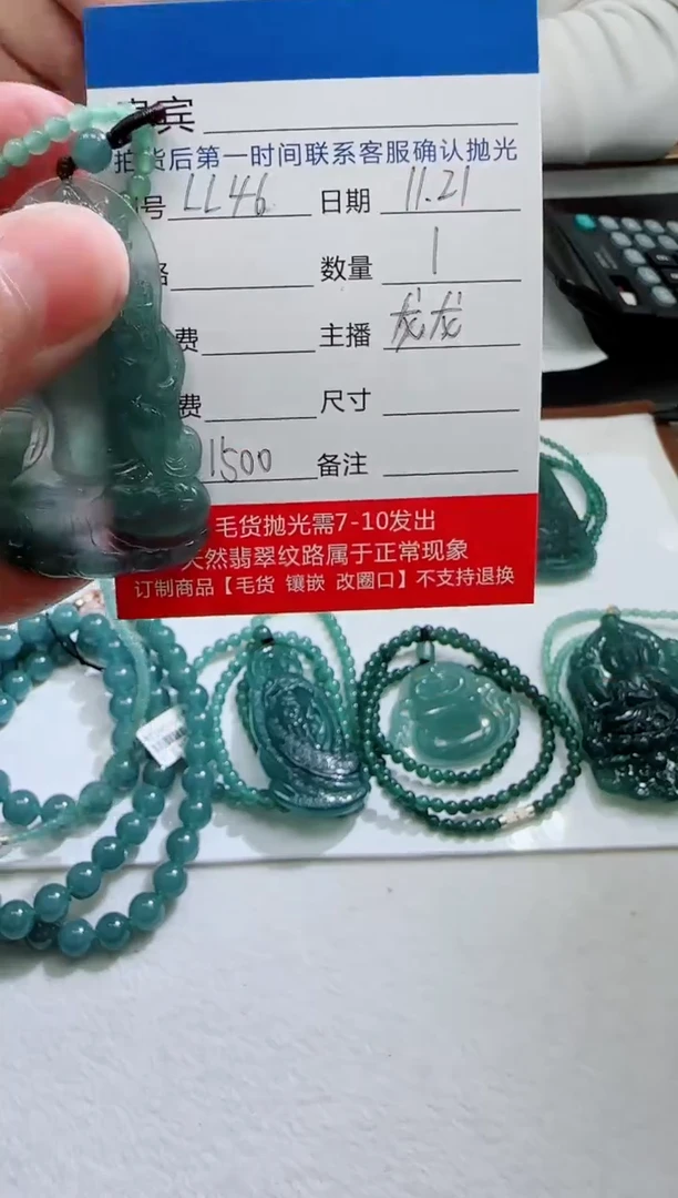 未镶嵌定制翡翠LL46翡翠吊坠赠珠链-多样性发其一