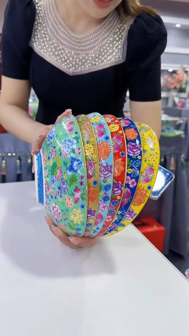 瓷片8.5英寸元宝盘6个景德镇混色