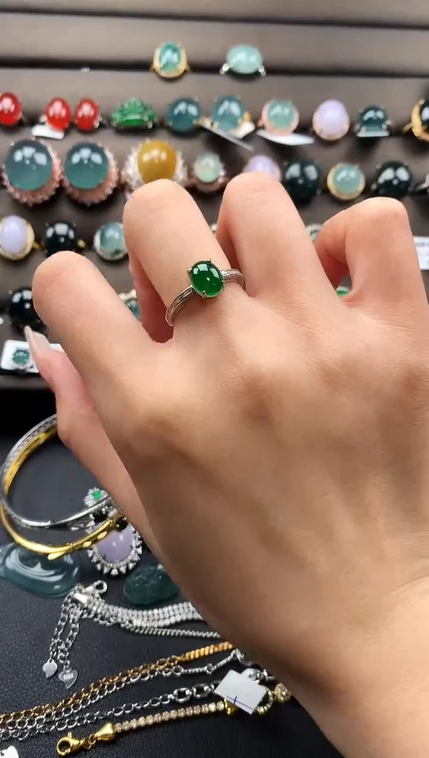 【闪购商品】翡翠戒指银S925镶嵌5875484