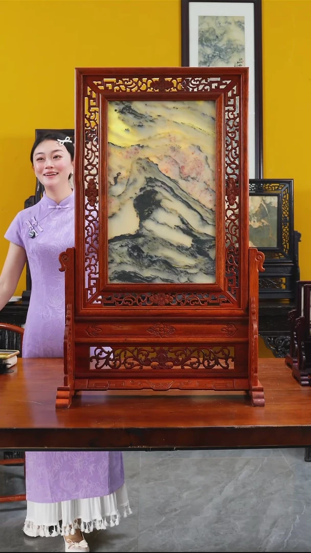 石材天然大理石画摆件