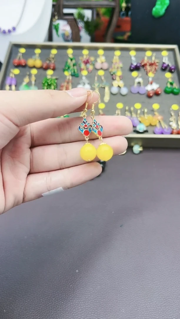 【闪购商品】玛瑙/玉髓耳钉银S925镶嵌22800