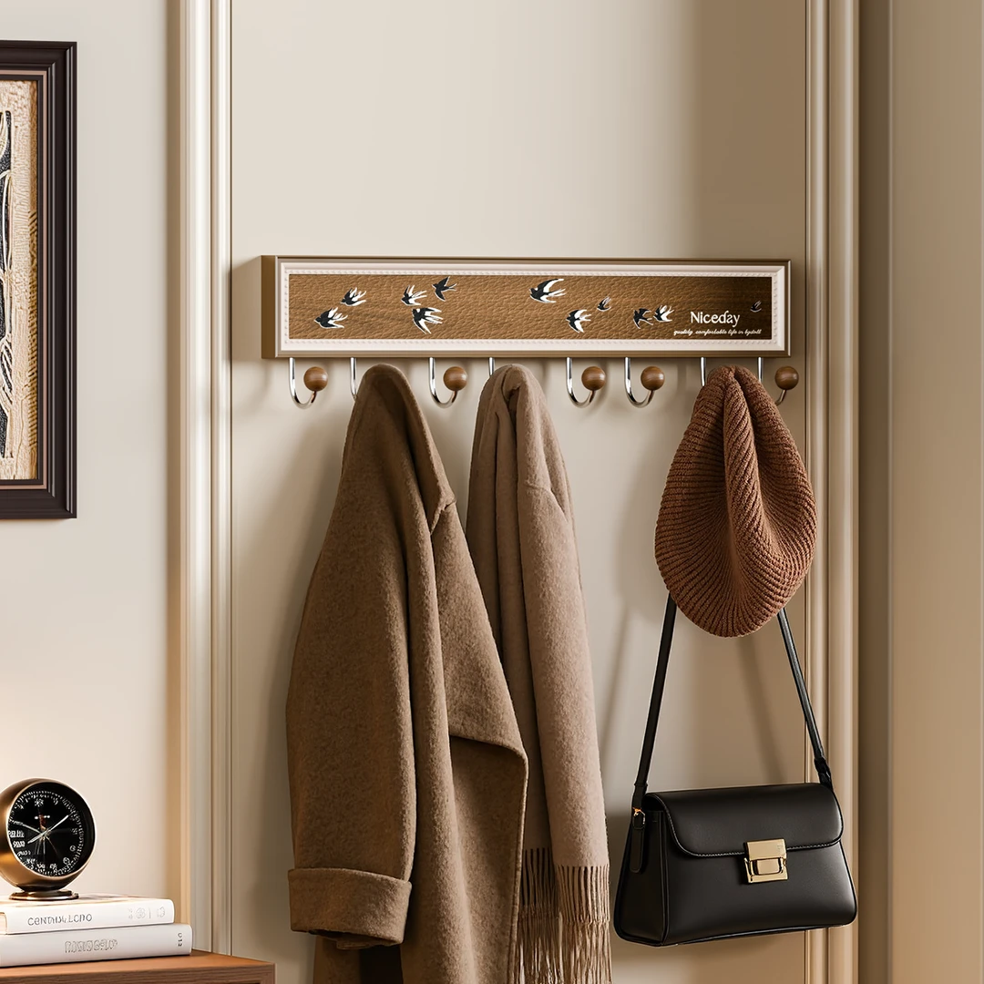 中古风吸盘门后挂钩入户门免打孔强力承重浴室厨房玄关门后挂衣架