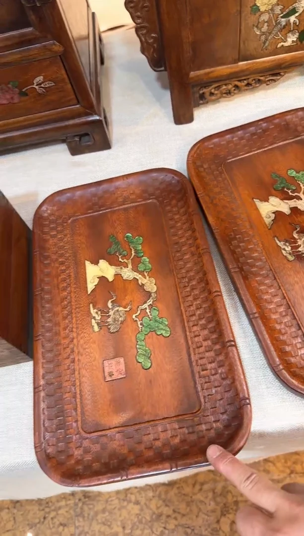 【闪购商品】木花梨木  镶嵌    茶盘