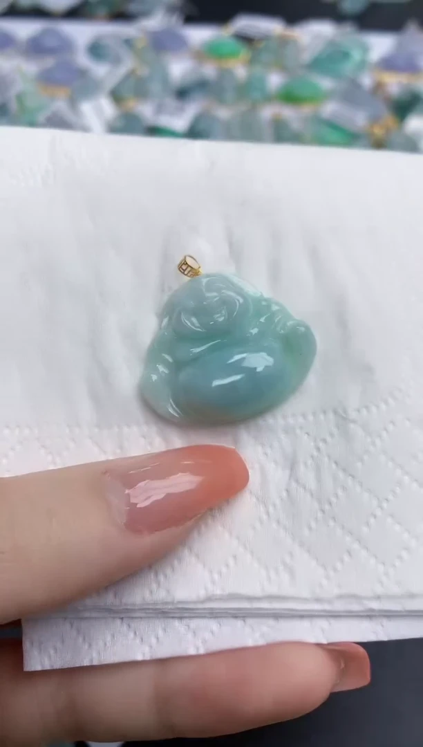 【闪购商品】翡翠颈饰18K金镶嵌天然缅甸翡翠A货