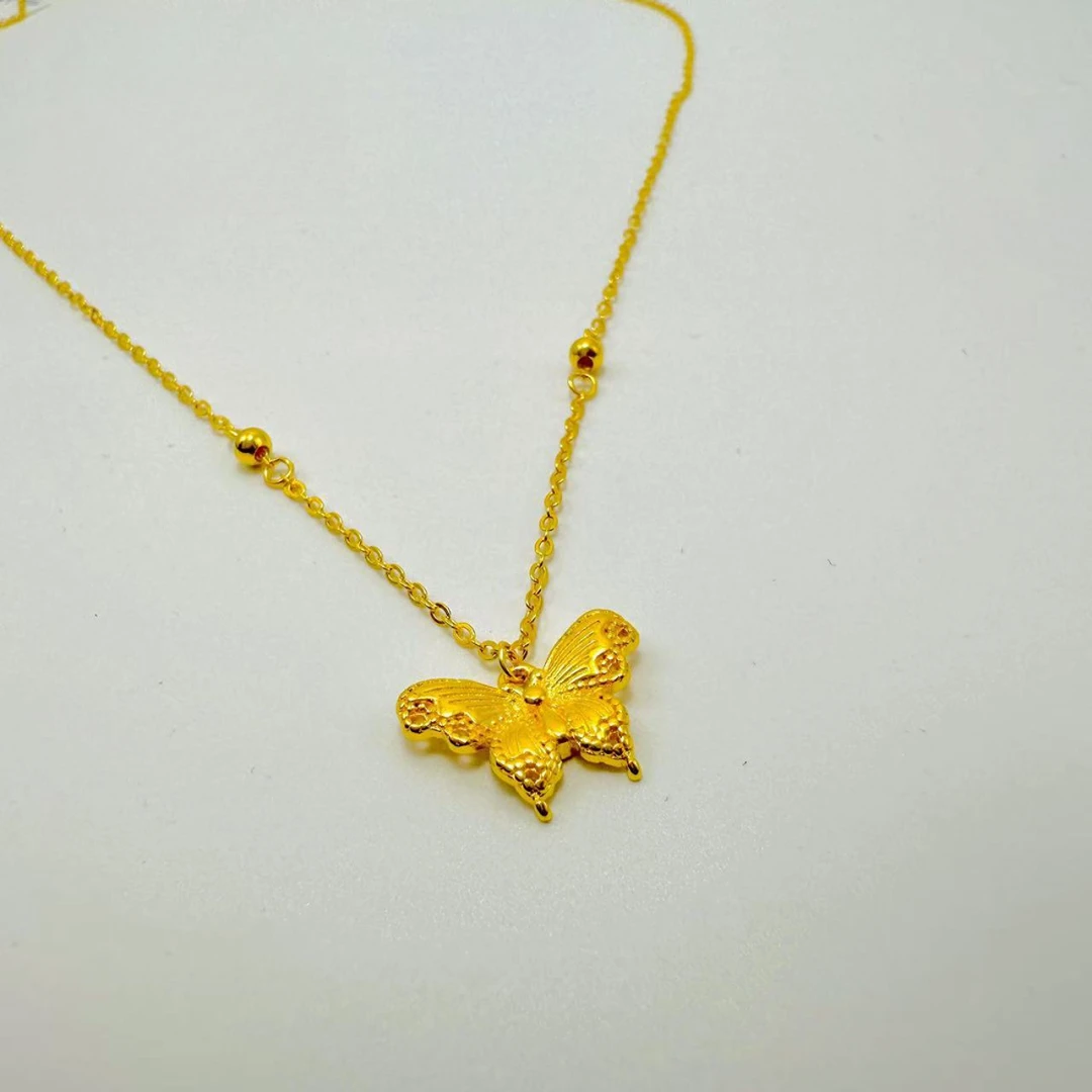 链子足银 小蝴蝶套链 时尚经典精美