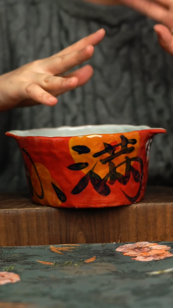 杯釉下彩手工手绘同款陶器