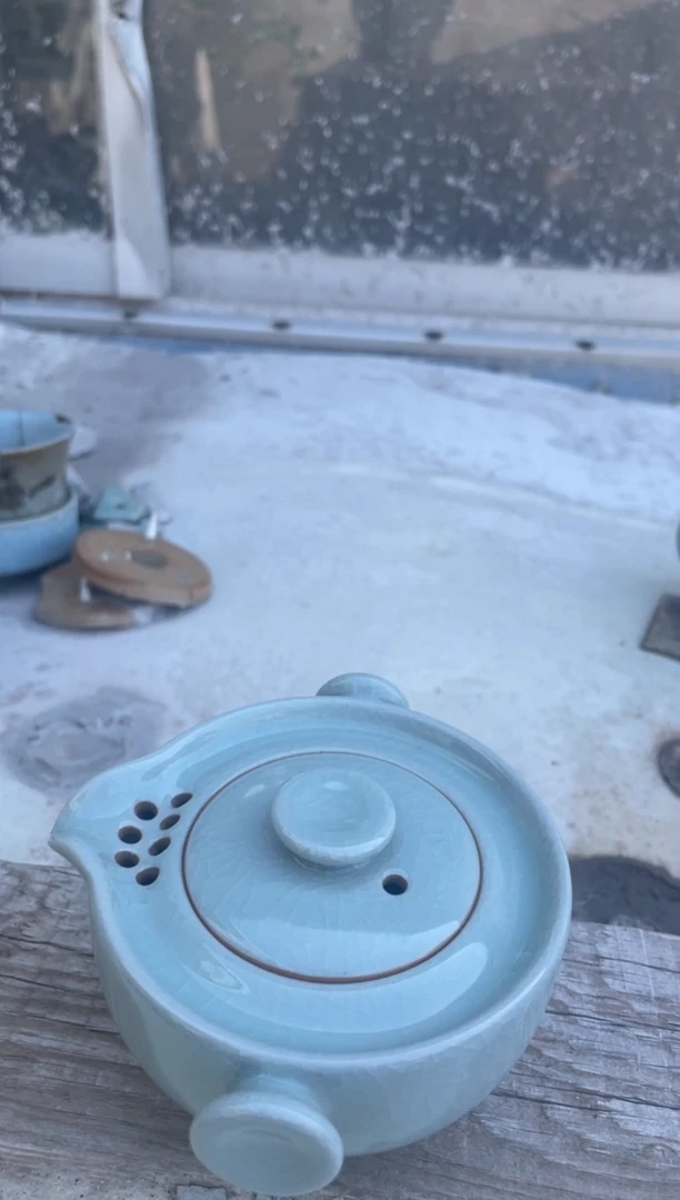 手抓壶150ML 粉青釉 微瑕 朱家汝窑款