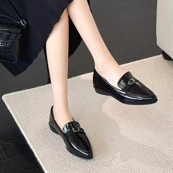 低跟牛皮乐福鞋99761黑色