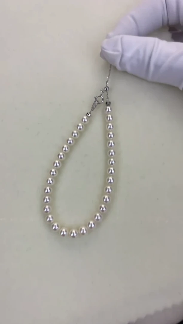 银S925镶嵌DA海水珍珠 GD137 5-5.5 昭和手链