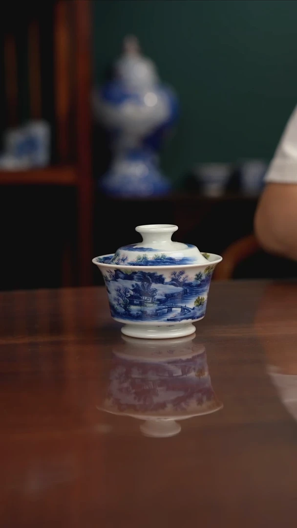 景琳藏 采薇图盖碗