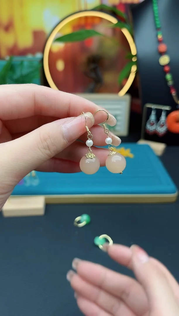 玛瑙/玉髓耳饰银S925镶嵌218000