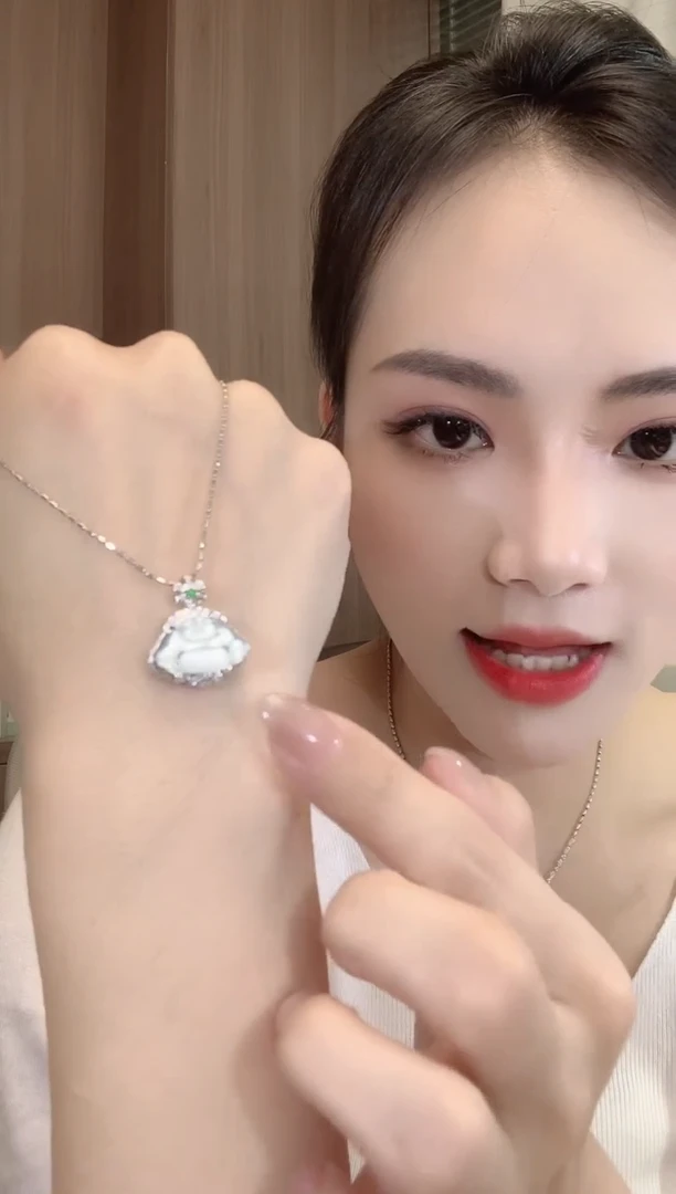 翡翠18K金镶嵌吊坠(不含链)A29