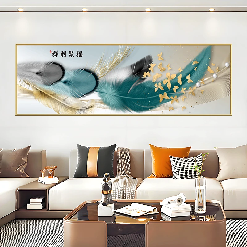 祥羽聚福-装饰画玄关入户门对门挂画壁画客厅沙发背景墙床头画-25