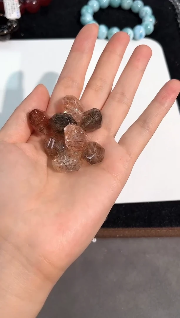 水晶手链未镶嵌44号黑金超七随行单颗配件