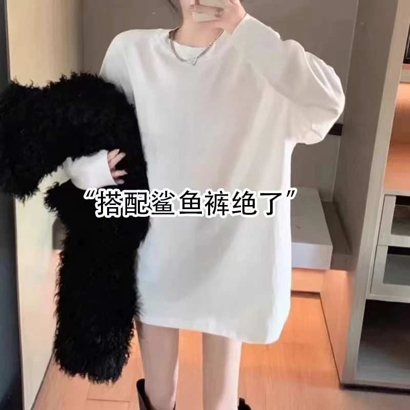 瑶瑶家 简约百搭磨毛加厚打底T恤