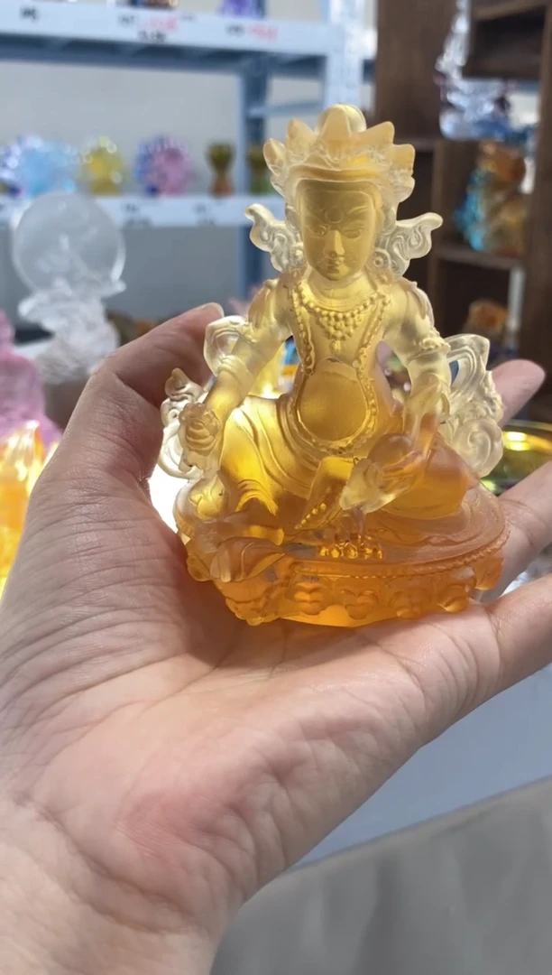 手工艺品琉璃完品黄财爷古法琉璃 介意勿拍 不退不换