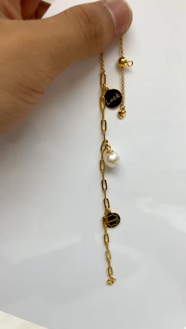银S925镶嵌手绳海水珍珠8-9