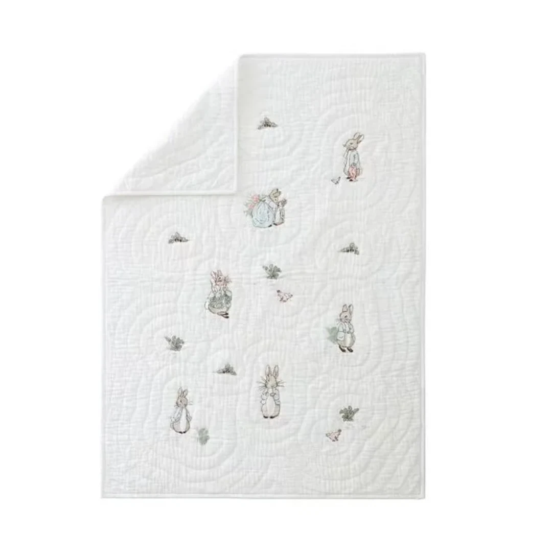 【手工绗缝】纯！棉！彼得兔刺绣绗缝超柔软床盖