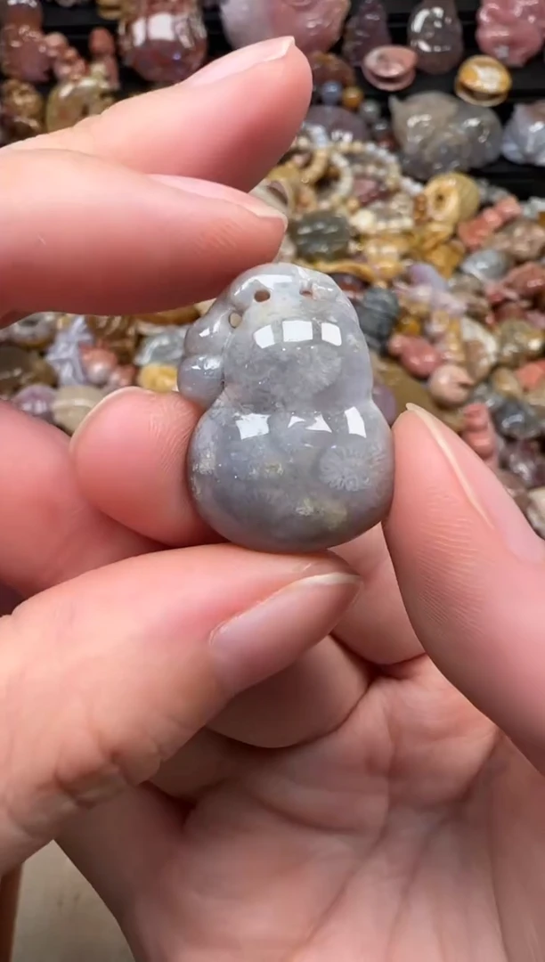 颈饰未镶嵌硅化珊瑚（珊瑚玉）072