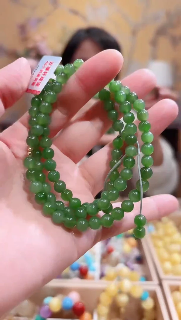 颈饰未镶嵌和田玉（碧玉）碧玉万能链