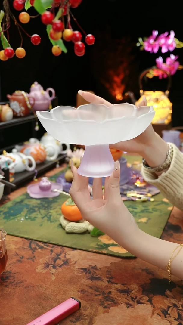 【闪购商品】紫莲高足果蝶点心盘