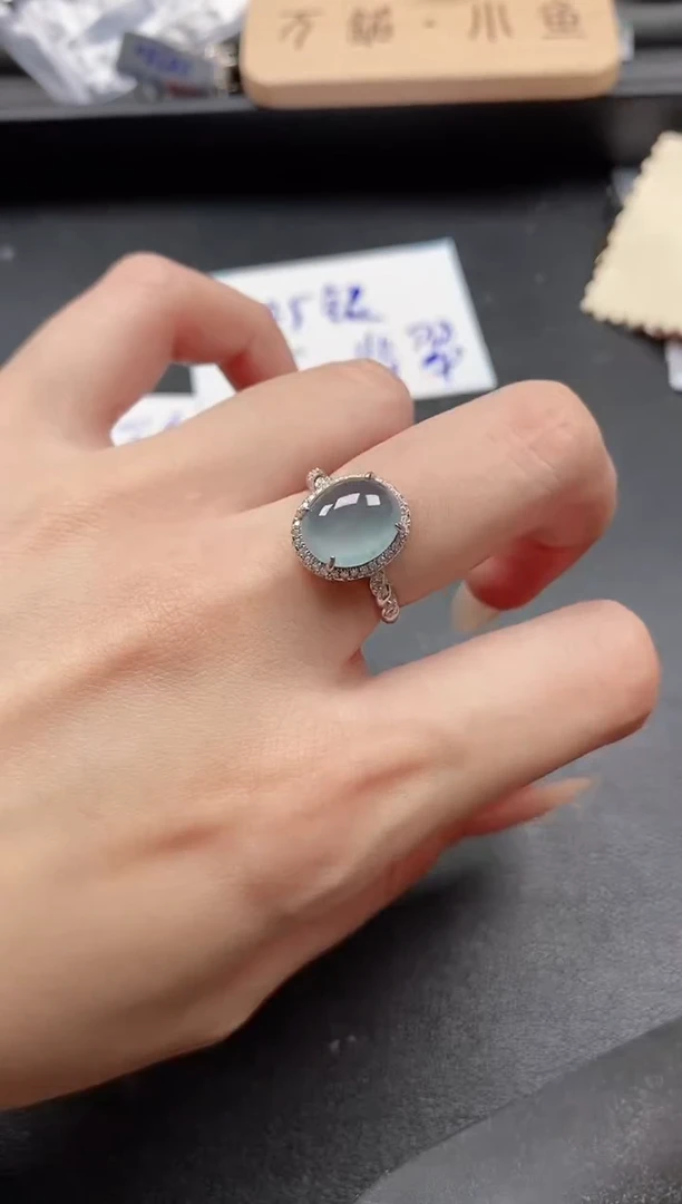 翡翠戒指银S925镶嵌51151
