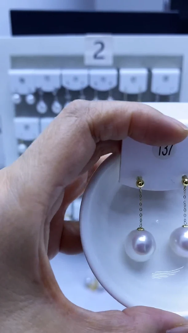 18K金镶嵌耳饰淡水珍珠137