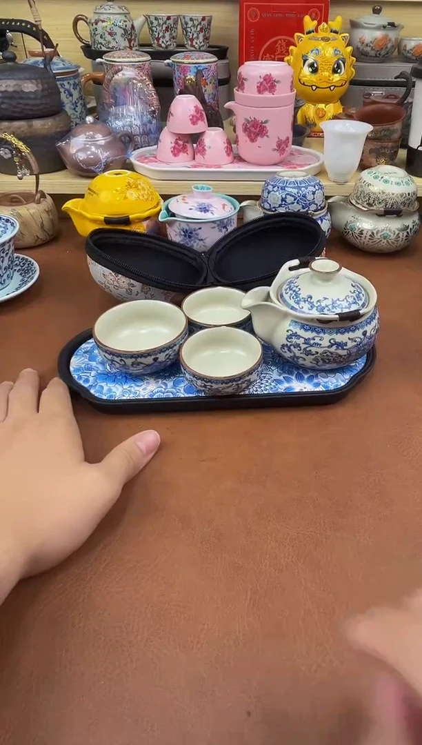 陶瓷茶具摆件旅行套组