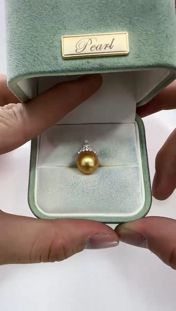 【闪购商品】海水珍珠DA18K金镶嵌ss179 金珠吊坠11【特选】