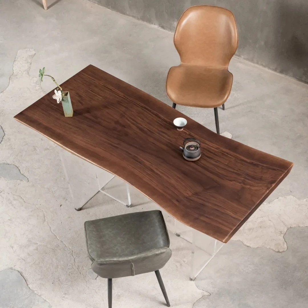 北美黑胡桃实木大板桌茶桌餐桌 整板 尺寸：150*66*62*67*5.5cm