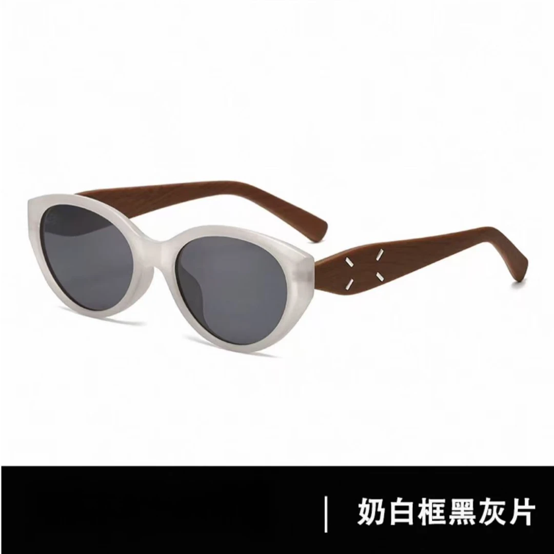 2025新款猫眼墨镜女款高级感时尚木纹镜腿旅游太阳眼镜防紫外线男