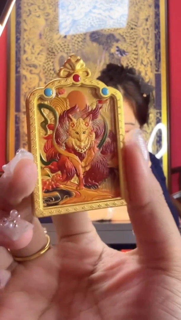 吊坠小狐狸吊坠-热贡手绘唐卡