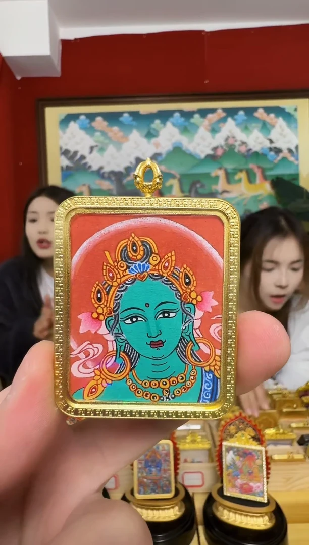 吊坠绿妈妈-热贡纯手绘