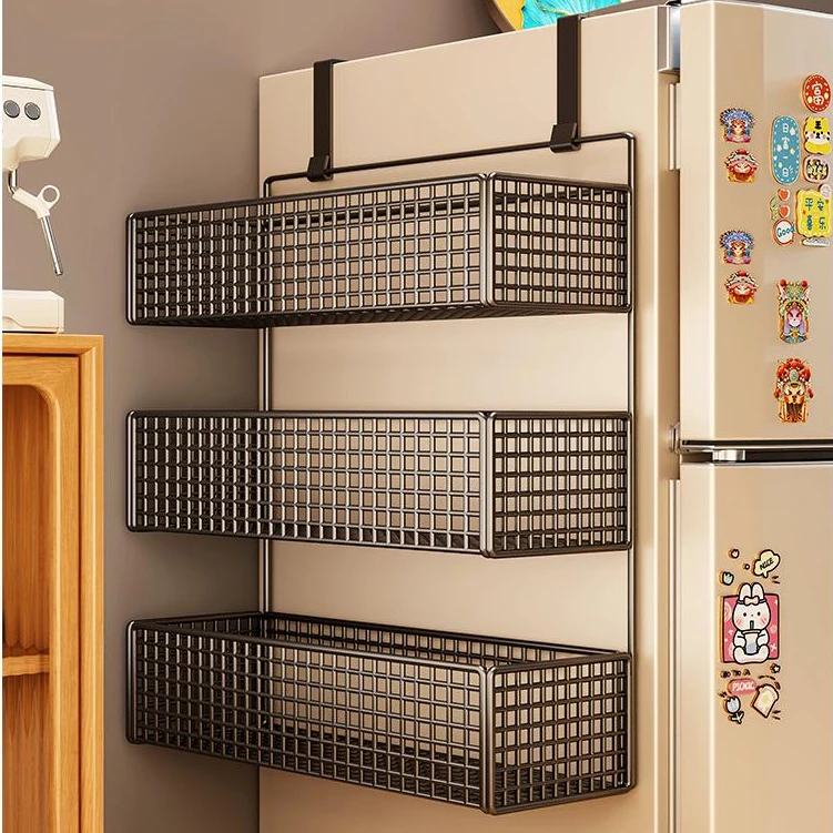 冰箱置物架侧收纳厨房多功能调料品侧面多层挂式挂钩侧边侧壁挂架