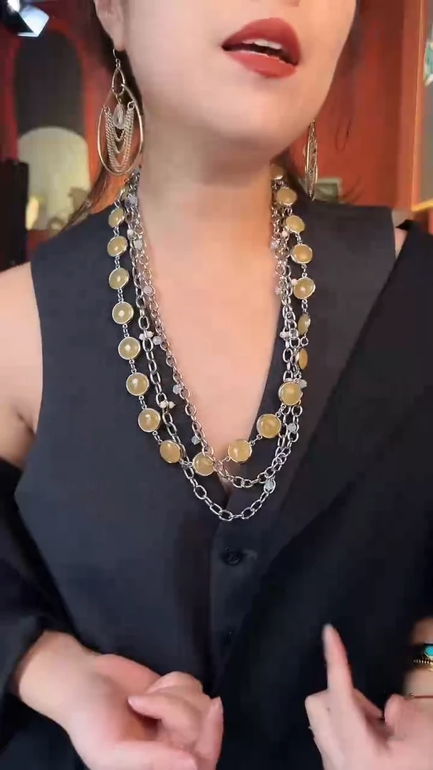 合金无合金无孤品不折腾系列多层黄色项链