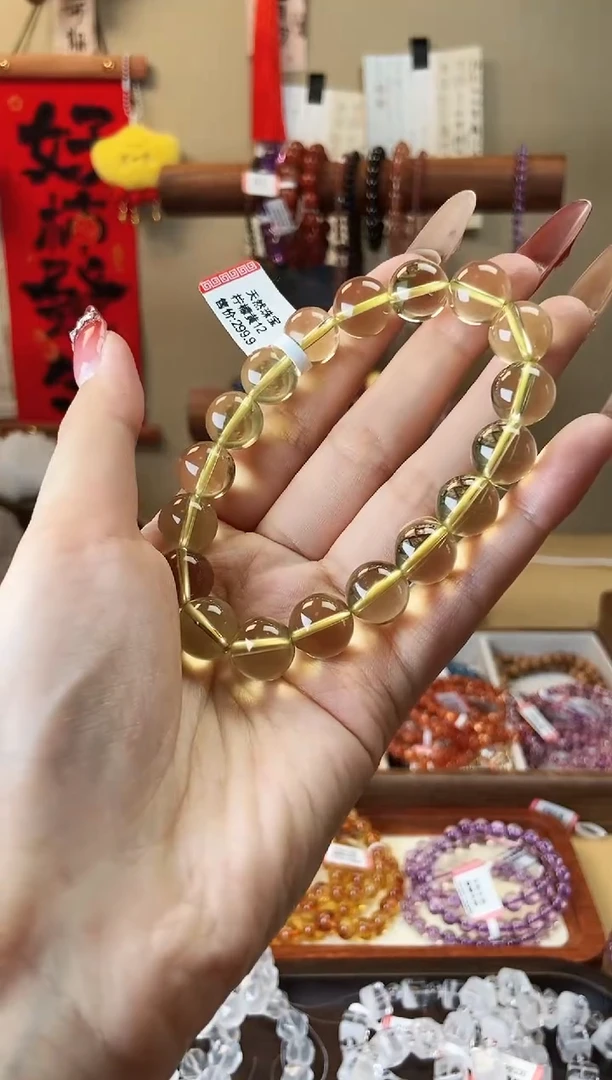 【闪购商品】水晶手串未镶嵌柠檬黄水晶12mm