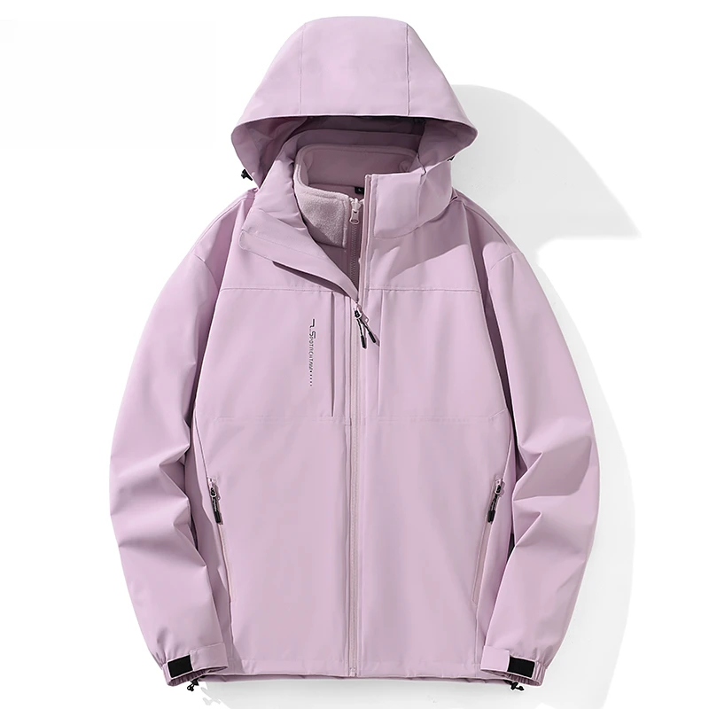 【2025新款】春秋户外情侣冲锋衣弹力连帽休闲运动外套防水风衣