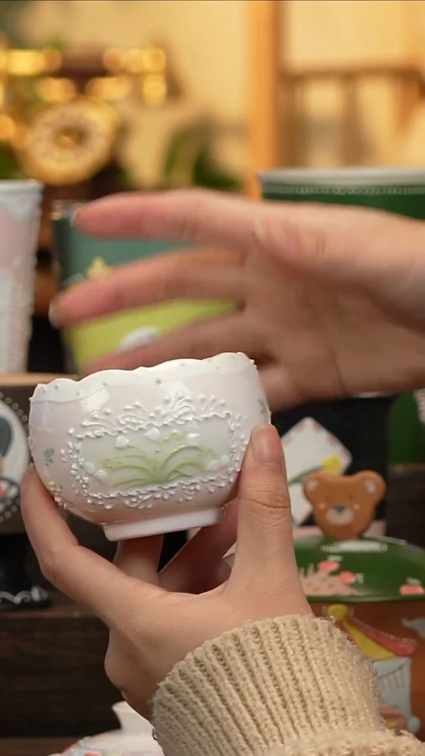 杯子瓷T104景德镇原创手工陶瓷