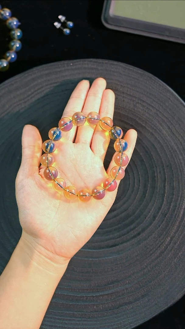 琥珀未镶嵌珠宝奇石12mm蓝珀手串