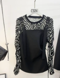 (孤品)  【上衣】夏季时尚英伦风收腰中长款短袖Y111M