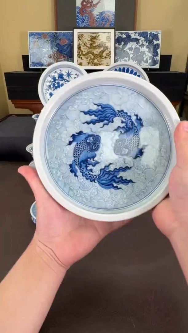 【闪购商品】羿器窑海水鲲纹壶承