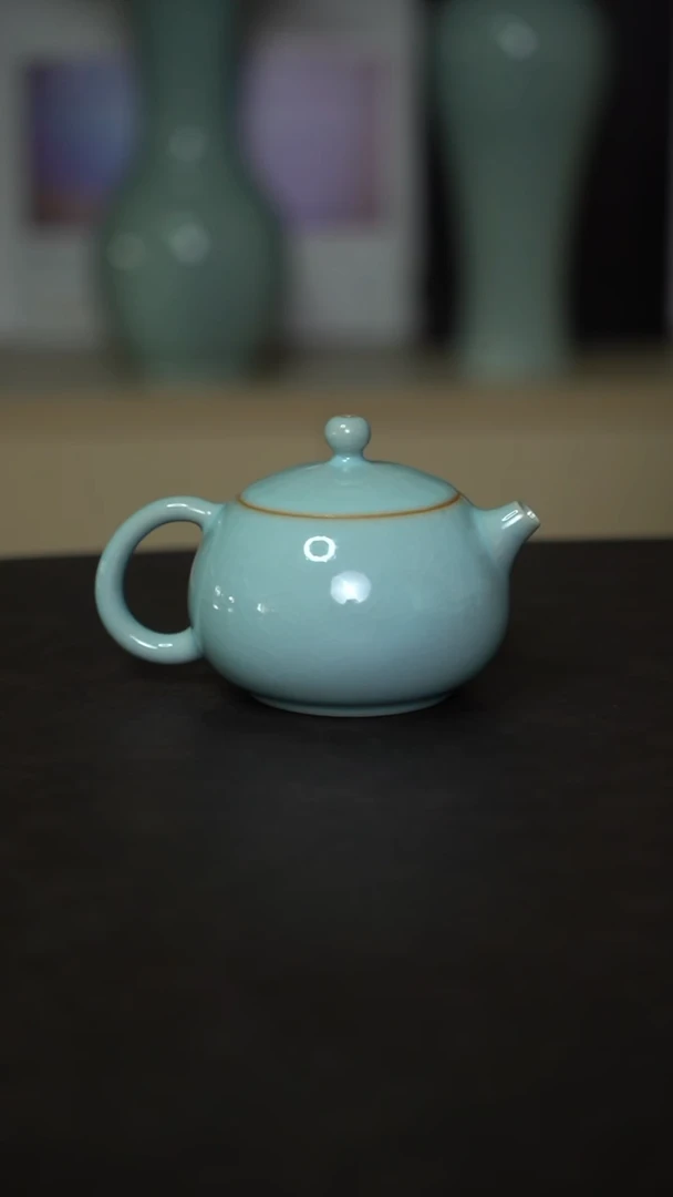 杯子瓷天青釉西施壶全手工一级