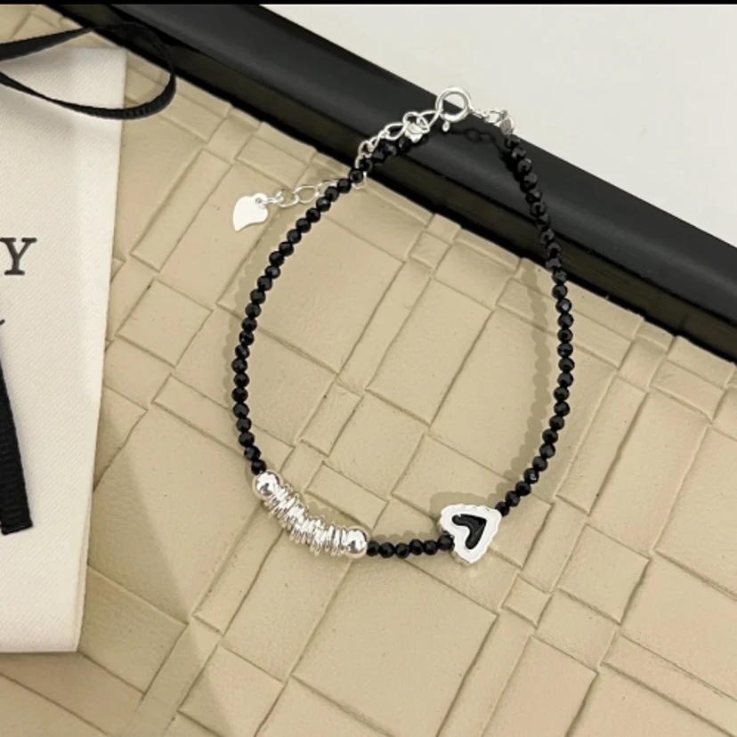 诗为 925银手链 时尚百搭精致甜美爱心手链S7933