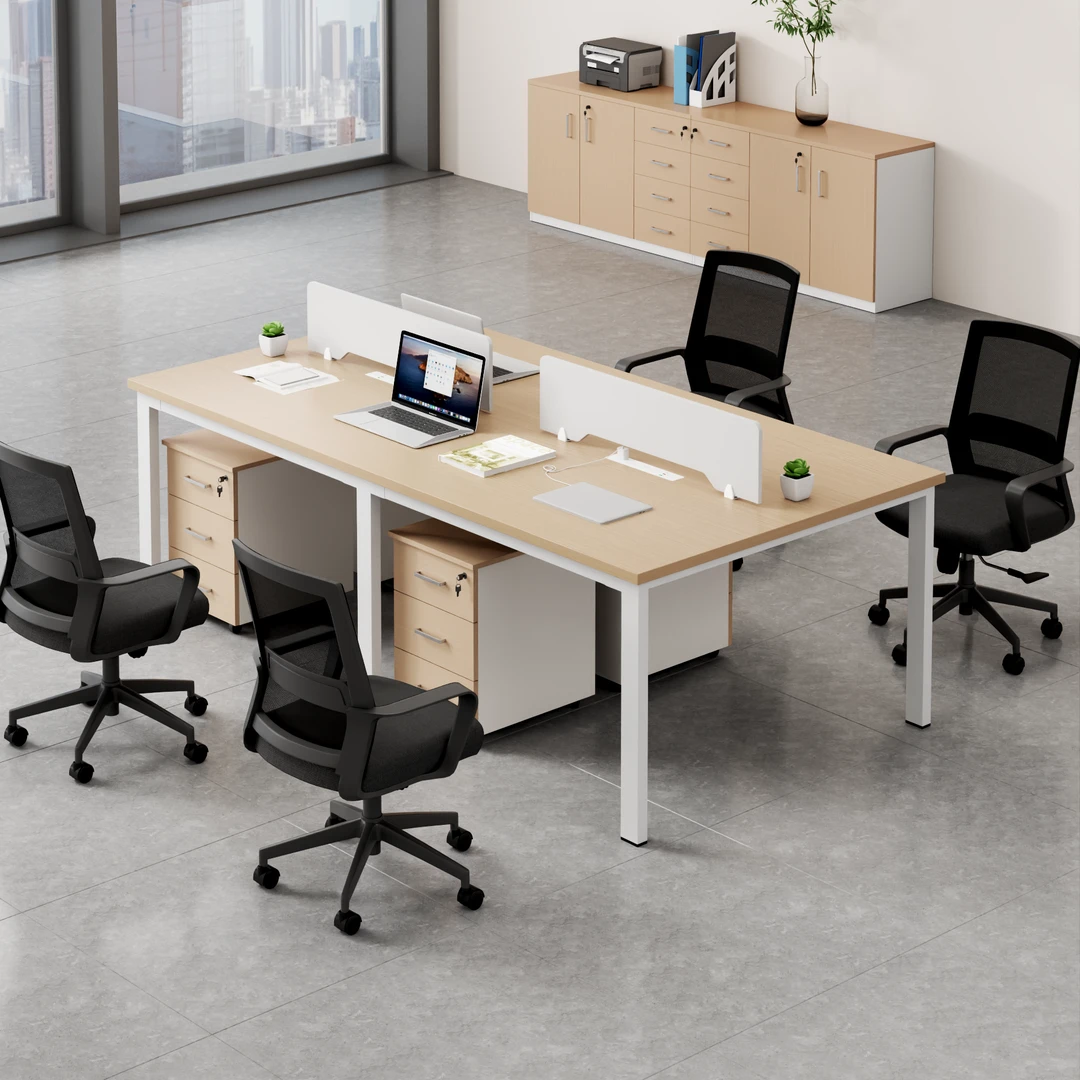 【CF-010】员工位办公桌椅组合简约现代4人钢架款屏风位6人电脑桌子